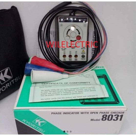 KYORITSU 8031 3 PHASE SEQUENCE ROTATION CHECKER ALAT UKUR 3 PHASE FAS TERMURAH