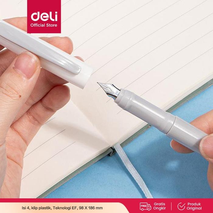 

Deli Pulpen Kaligrafi / Pulpen Tanda Tangan / Fountain Pen Isi 4 SF51X Alat Pena Plastik Tinta Tulis