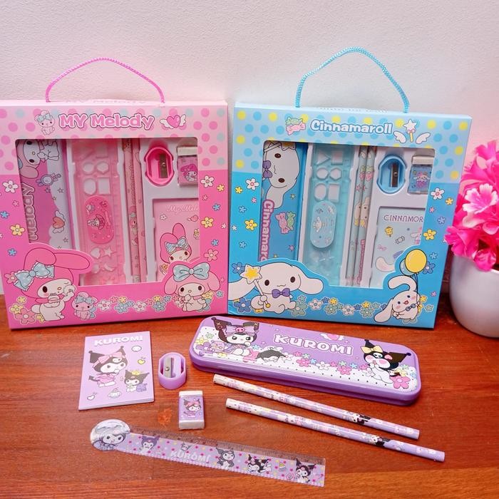 

Set Alat Tulis Sekolah Anak 7n1 Sanrio Stationary Set Lucu