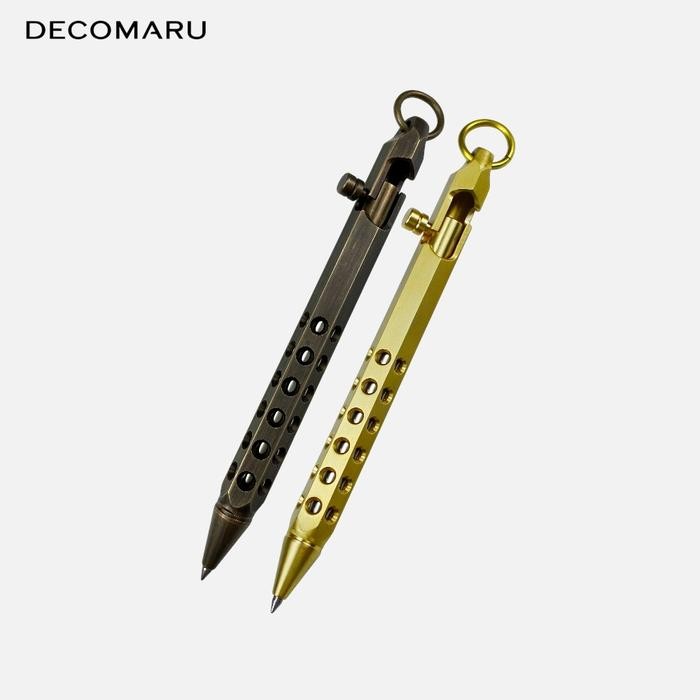 

Brass Bolt Action Ballpoint Keychain Ring EDC Pen Alat Tulis Pulpen