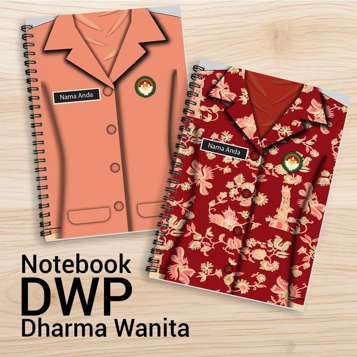 

Notebook Buku Tulis Cover DWP / Dharma Wanita Hijab dan Non Hijab batik dan polos