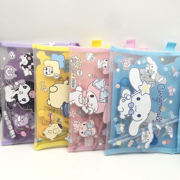 

POUCH STUDY SET STATIONARY SANRIO SET PERALATAN ALAT TULIS SEKOLAH KANTOR SET MEMO PENSIL KUROMI