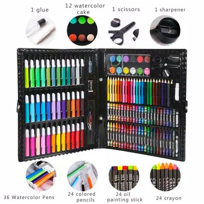 

art set anak 150pc spidol crayon set menggambar Kertas Krayon Lukisan Pen Cat Pensil Pulpen Pena