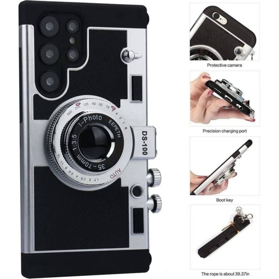 Emily in Paris 3D Vintage Camera Design Case for Samsung Galaxy S21 S22 Plus S24 S23 Ultra Note 20 U