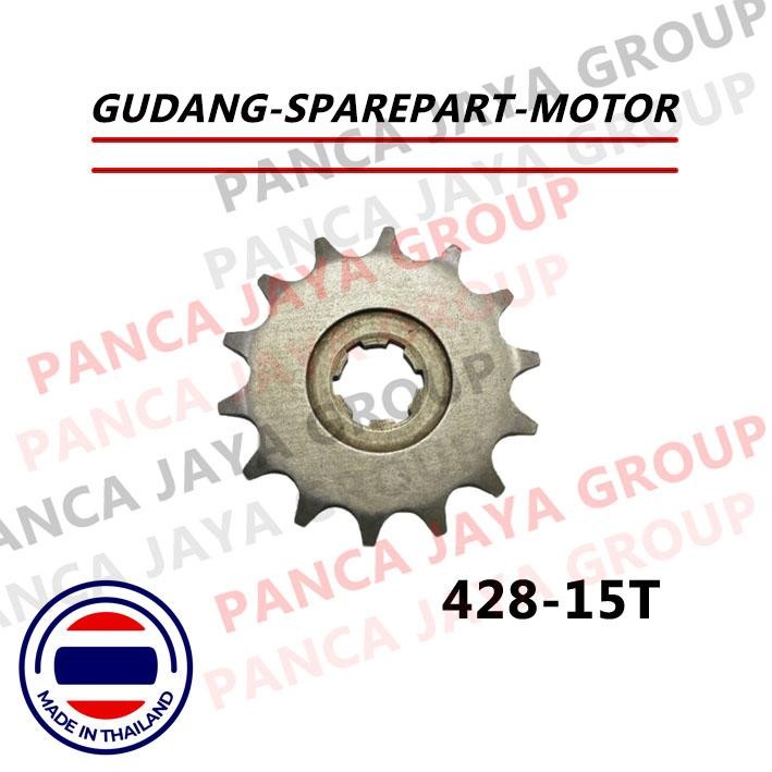 GEAR DEPAN 428 15 T 15T KAWASAKI KSR110 KSR 110 PRO Z125 Z-125 PRO Z125PRO 110PRO