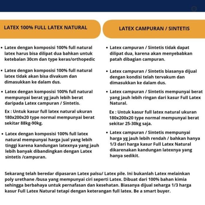 Kasur Full Latex Natural 100 X 200 X 20 Type Orthopedic