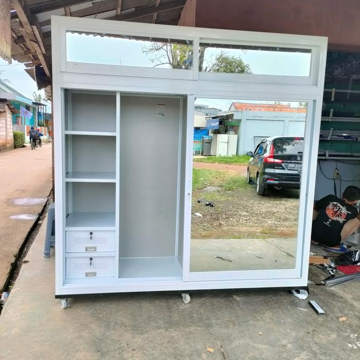 Lemari Pakaian Alumunium Acp Sliding Jumbo Baju Gas