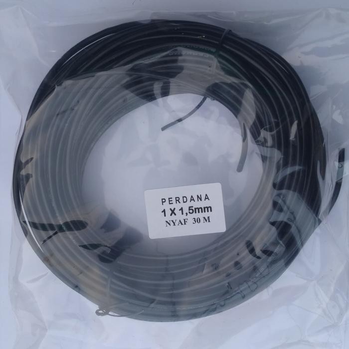 kabel awg18 serabut 1.5mm asli tembaga 30m warna hitam awg 18