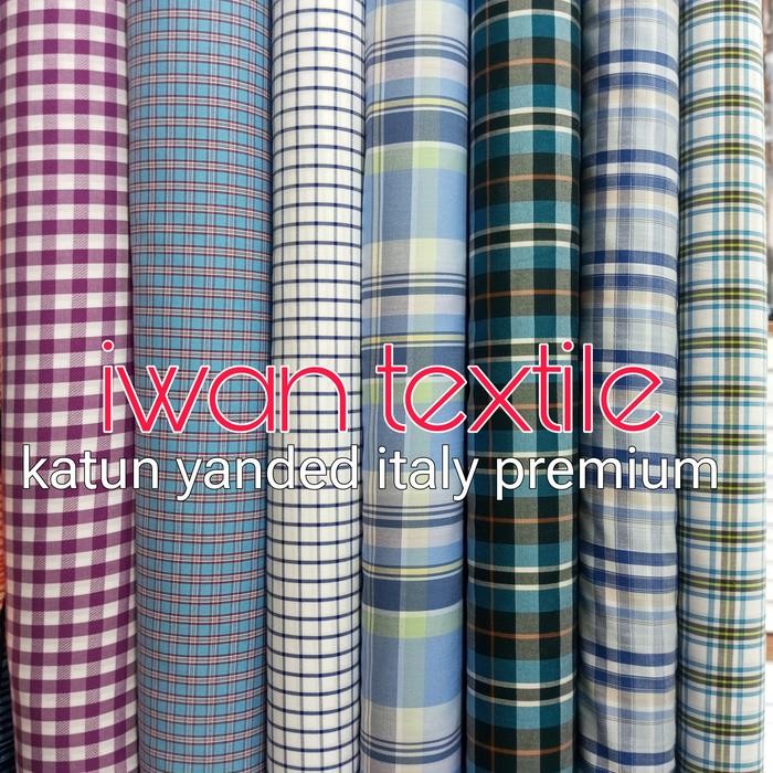 kain katun kotak kotak bahan baju Koko kemeja quality
