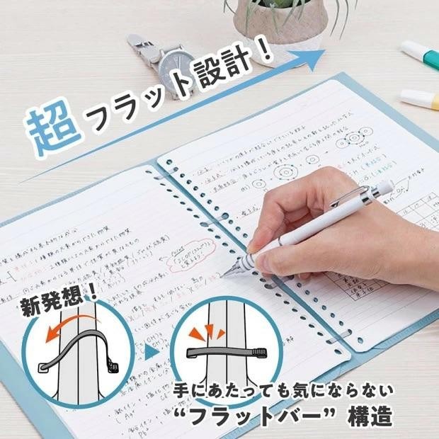 

Nakabayashi Flaleaf Binder B5 Logical Swing Flat Notebook Slim Binder Buku Tulis Bergaris Fll-B501B