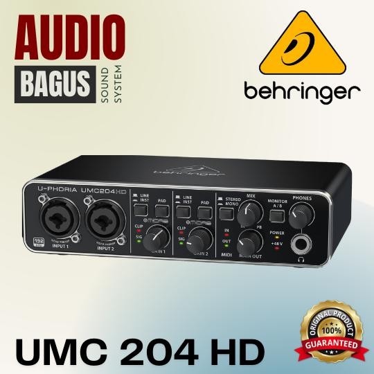 New Stock Behringer Umc204Hd / Umc-204Hd / Umc 204 Hd / Soundcard Termurah