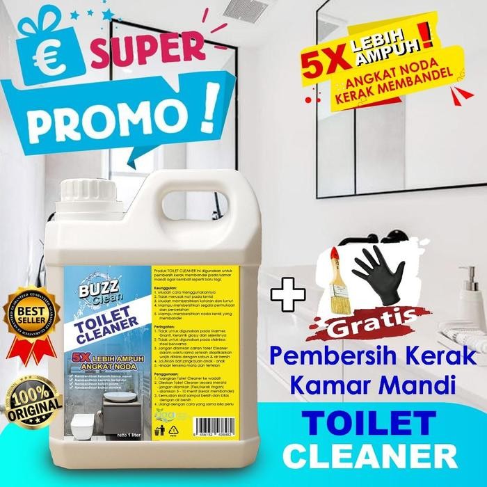 (Allthebest) BUZZCLEAN Pembersih Kerak Kamar Mandi Untuk Lantai Dinding Kamar Mandi