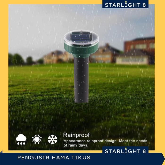 (Allthebest) Alat Pengusir Hama Tikus Tupai Kucing Ular Ultrasonic Tenaga Matahari