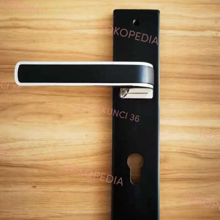 KUNCI PINTU BESAR BLACK ZURICH / HANDLE PINTU BESAR HITAM 25CM ZURICH