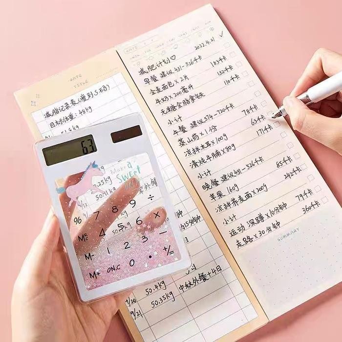 

TERMURAH KALKULATOR MINI DESIGN AESTHETIC TRANSPARAN 8 DIGIT DENGAN GLITTER CANTIK / KALKULATOR