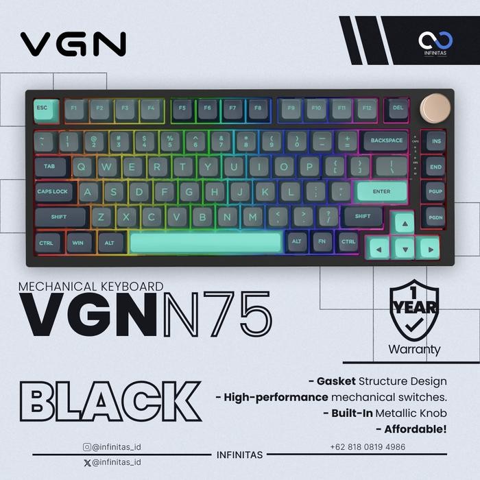 (Expert) VGN N75 / N-75 RGB Hotswap Gasket Mount 75% Mechanical Keyboard