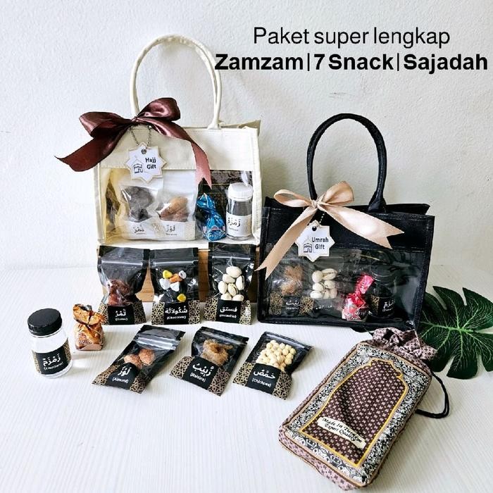 

Oleh Oleh Souvenir Haji Umroh Snack Arab Air Zam Zam Sajadah Travel [Paket Berkah]