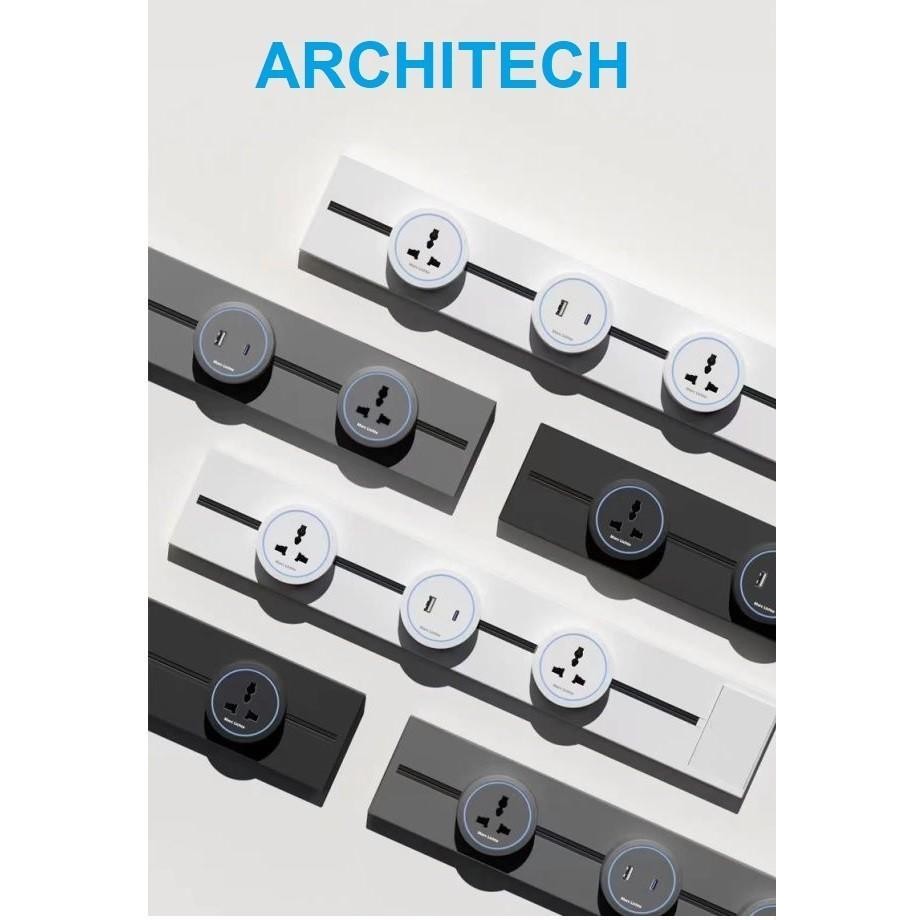 ARCHITECH STOP KONTAK TANAM TEMBOK KEPALA ADAPTOR SOKET TRACK DAYA. STOP KONTAK RELL ARCHITECH