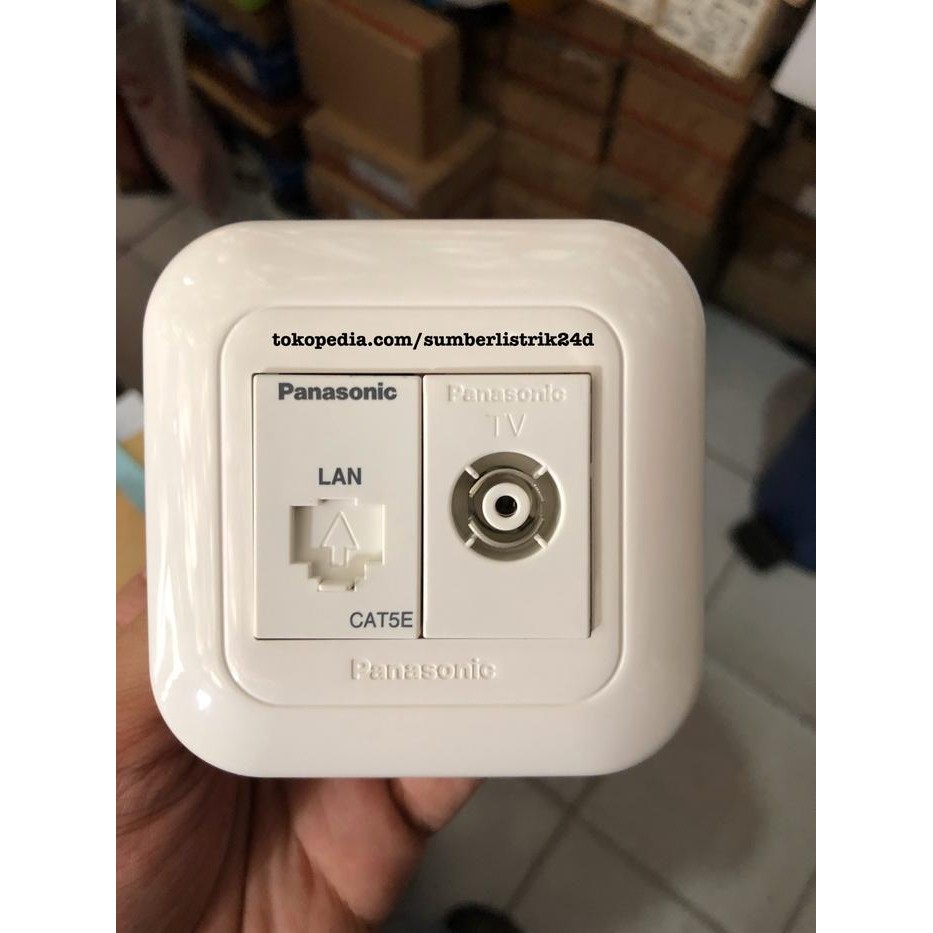STOPKONTAK OUTLET DATA CAT5 DAN TV ANTENA STOP KONTAK LAN TV PANASONIC
