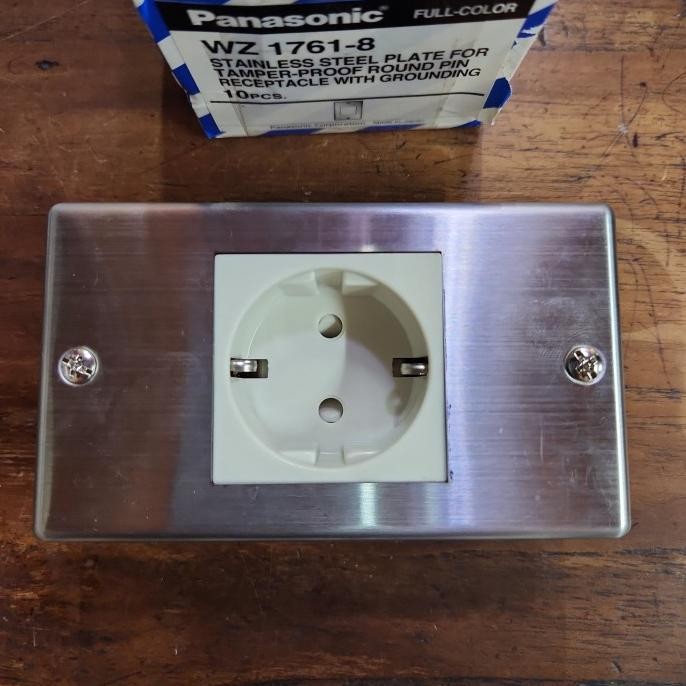 PROMO AWAL TAHUN STOP KONTAK PANASONIC STAINLESS WZ 1761-8. TIPE BARU WN 7601K