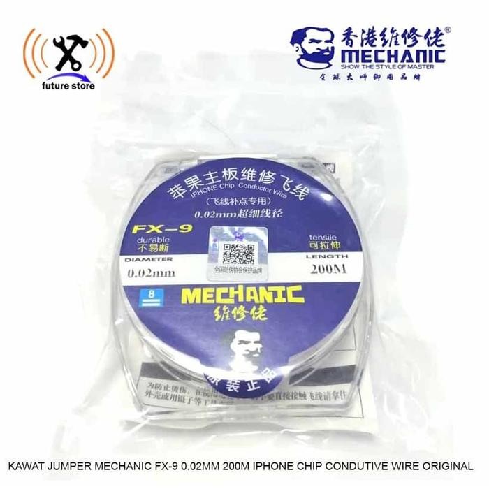 PROMO KAWAT JUMPER MECHANIC FX-9 0.02MM 200M IPHONE CHIP CONDUTIVE WIRE ORIG TERMURAH