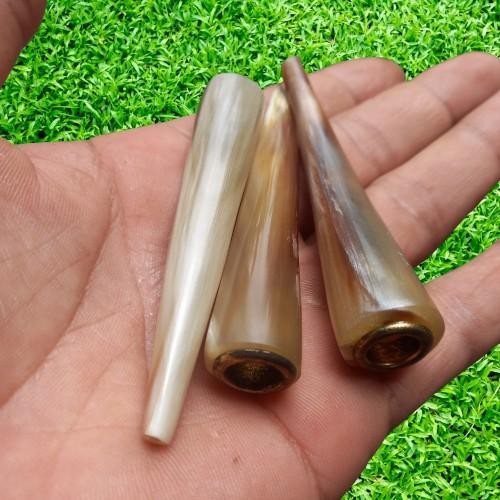 Expert pipa tanduk kerbau bule asli 6-8cm pipa tanduk asli