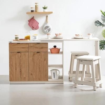 Informa Galyn Set Meja Dapur Dengan Bangku - Putih