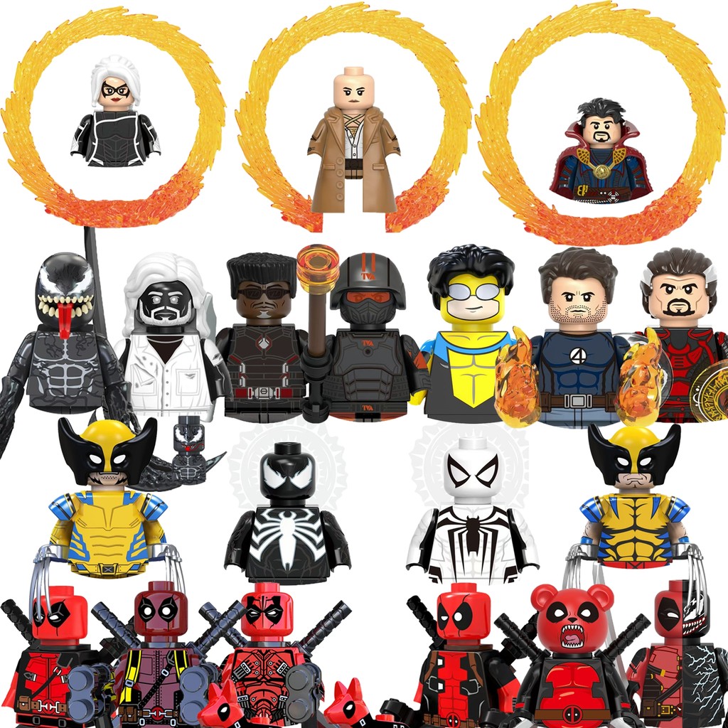 Marvel Blade Wolverine Deadpool Classic  aracter Building Blocks Brick Toy Mini Model Doll