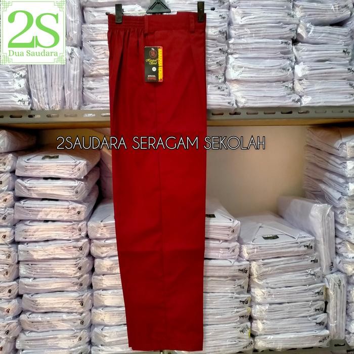 Celana Sd Merah Panjang Karet, Seragam Sekolah Celana Sekolah Merah