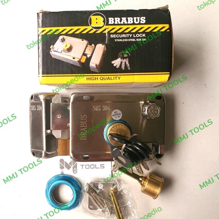 BEST KUNCI OTOMATIS BRABUS - KUNCI PINTU GESER OTOMATIS BRABUS STAINLESS TERMURAH