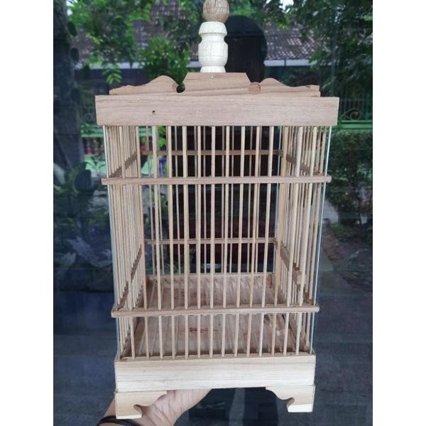Sangkar burung kecil kayu jati untuk burung prenjak colibry
