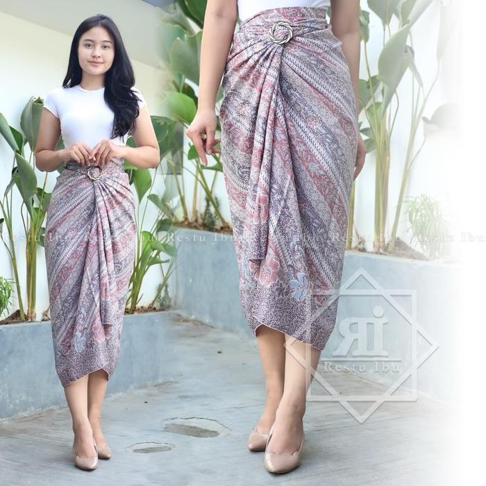 Rok Lilit Batik Wanita - Model Terbaru Panjang Samping Pendek Bawahan Mini Midi Motif Serut Hitam