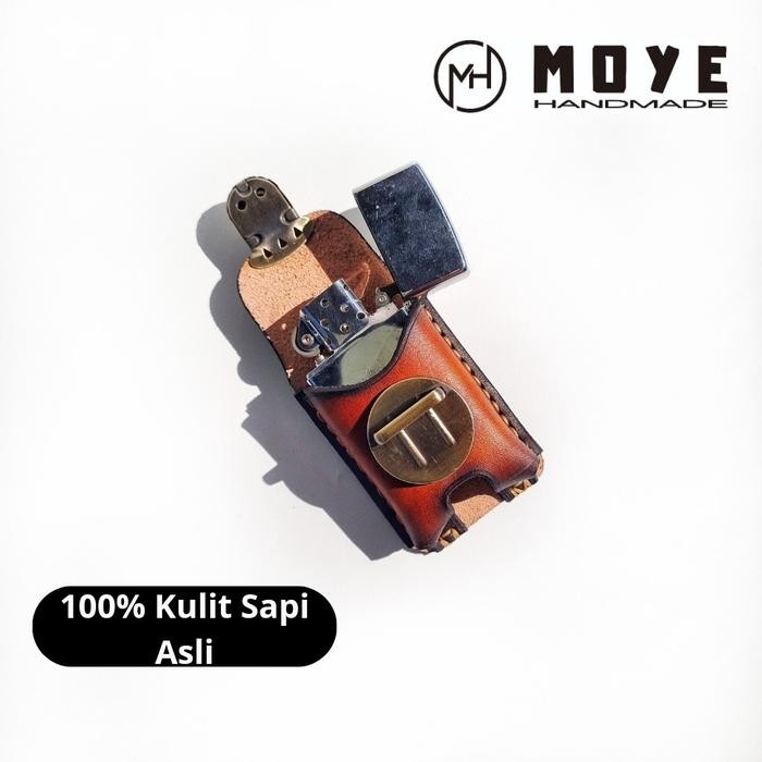 Aksesoris Premium Sarung Kulit Korek Zippo_Sarung Korek Kulit Handmade plasma lighter