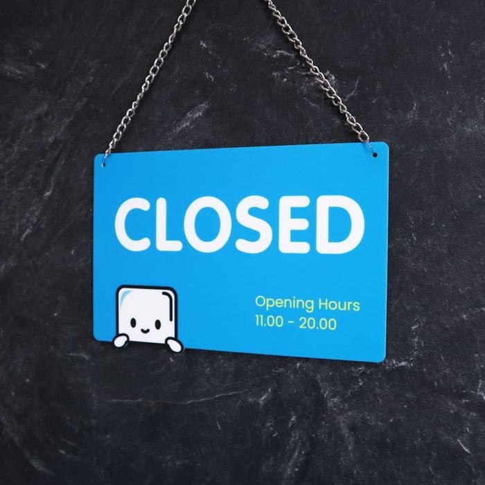 

Custom Open Closed Akrilik Sign Board Papan Dekorasi