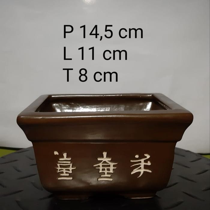 Bonsai Pot Keramik segi