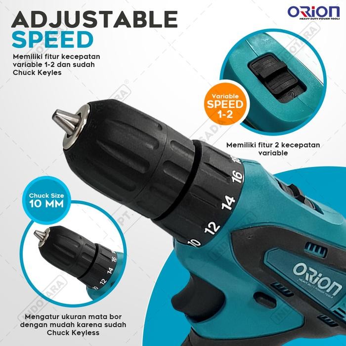 Mesin Bor Baterai Cordless Drill Bor Tangan Baterai 12V Orion Cd-6650P
