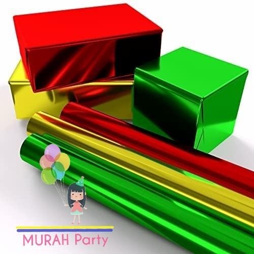 (Pack 100 Lembar) Kertas Kado Metalik Kertas Emas Bungkus Glossy