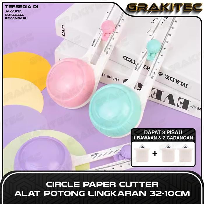 

AT Grakitec Circle Cutter Premium 10 cm - 32 cm / 4 inc - 12 inc Pisau Alat Potong Kertas Sticker