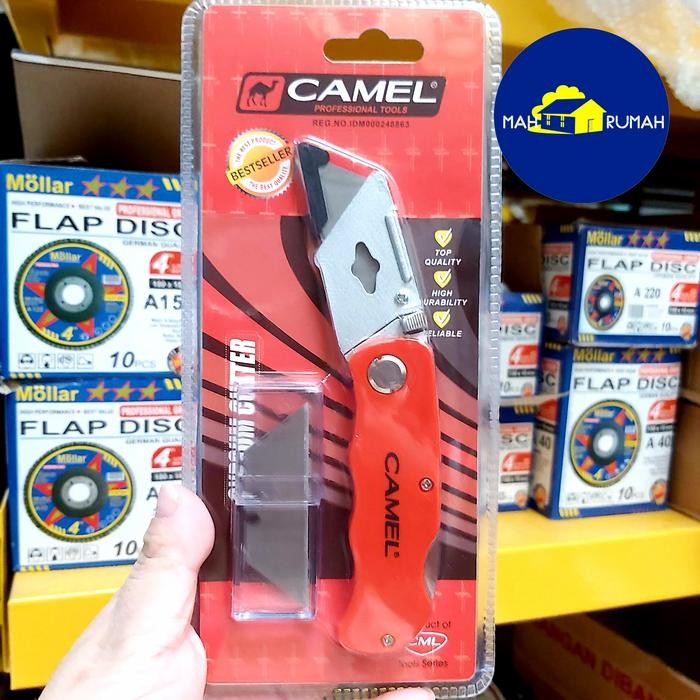 

AT CUTTER GYPSUM Pisau Lipat Gipsum Triplek Akrilik Utility Knife - CAMEL