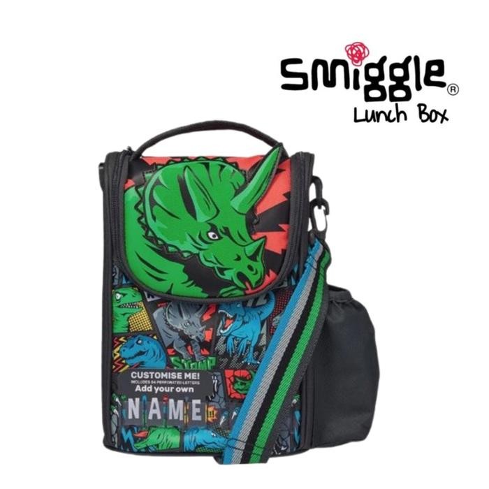 Smiggle Tas Ransel Anak TK SD Backpack Sekolah Bento Lunchbag Tempat Pensil Botol Happy Tales Dino
