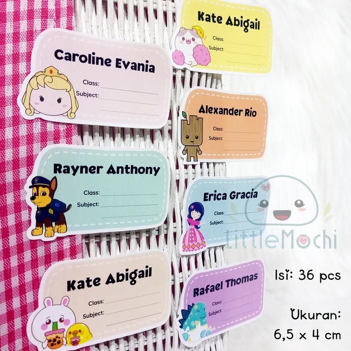 

AT Sticker Nama Anak Buku Sekolah Custom / Sticker Mata Pelajaran Anak