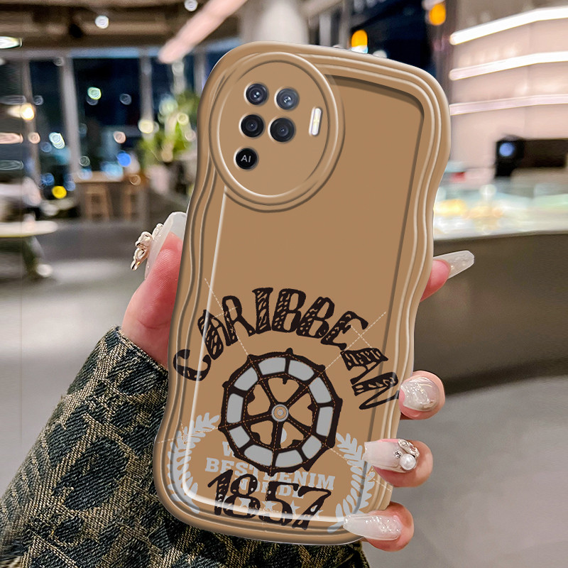 Casing Hp Untuk OPPO A94 Reno 5F F19 Pro Reno 5 Lite Case 1857 angka Softcase Kesing Krim gelombang 