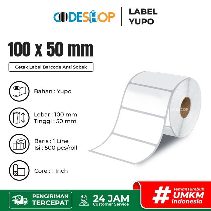 

AT Codeshop Label YUPO 100 x 50 mm 1 Line 1" Core isi 1000 Pcs