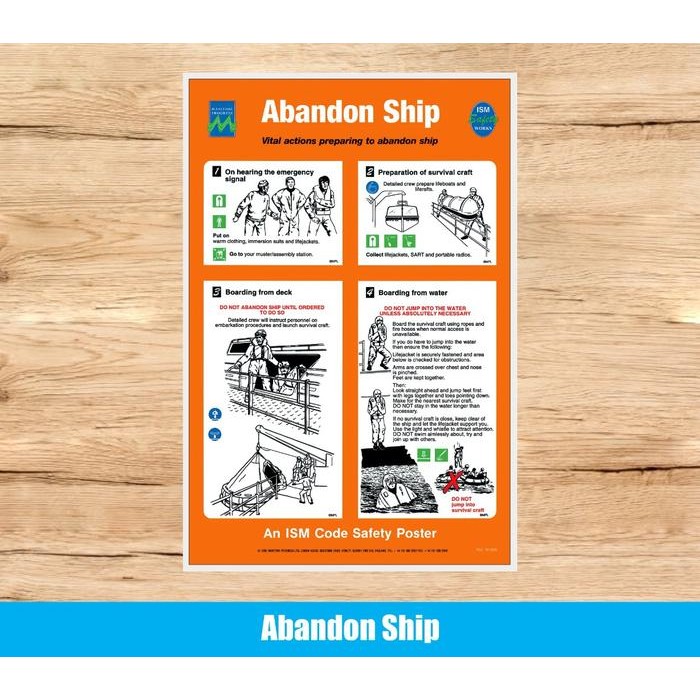 

AT Sticker Poster Imo abandon ship safety sign warning surabaya imo