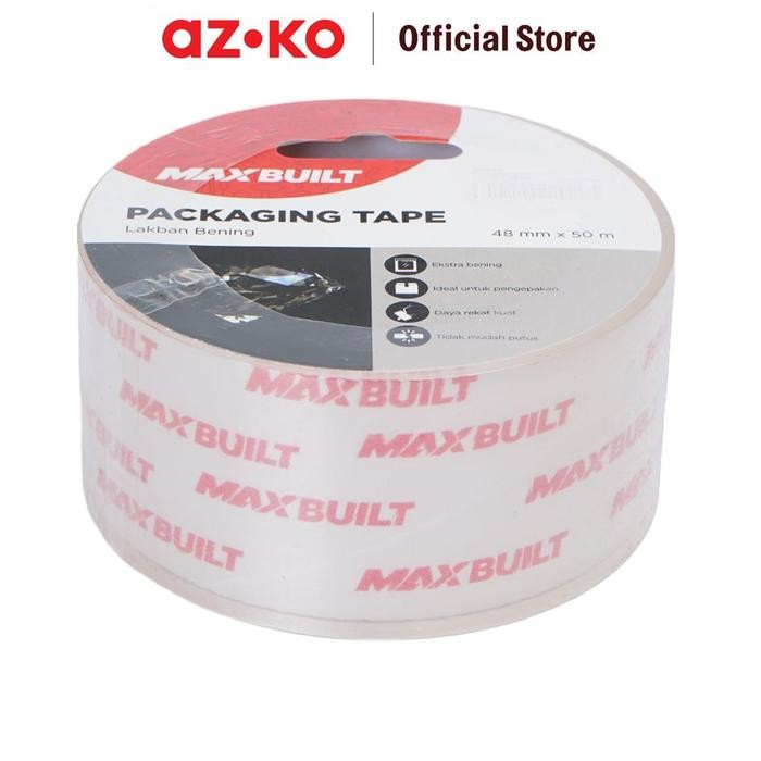 

AT AZKO Maxbuilt Packing Tape 4.8cmx50mtr - Transparan Isolasi Lakban Perekat Selotip Alat Penempel