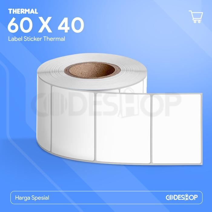 

AT LABEL THERMAL Uk 60 X 40 / 60X40 MM / 60X40MM STIKER BARCODE TERMAL