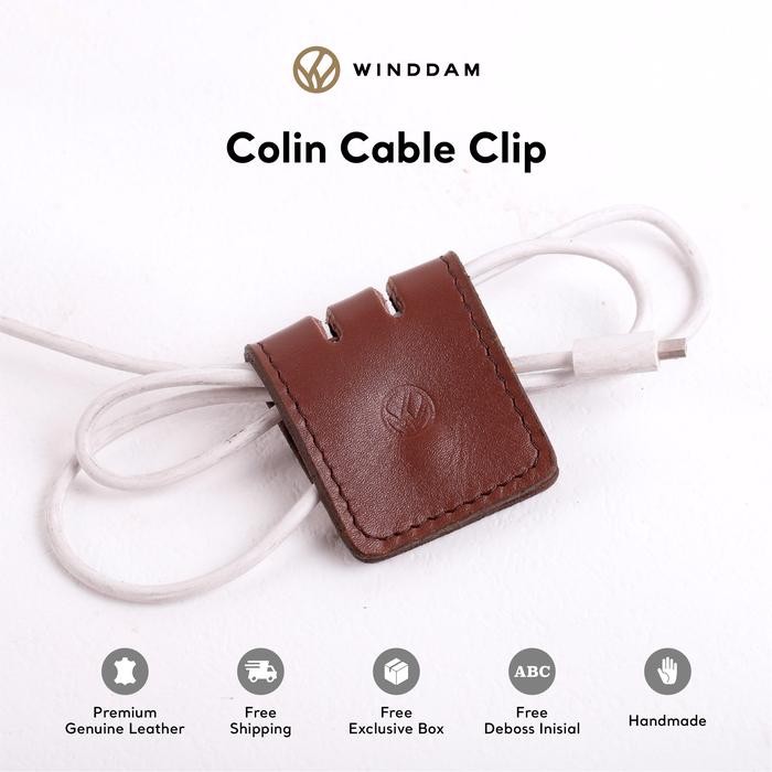

AT WINDDAM-Cable Clip/Cable Organizer/Penjepit Kabel Kulit Asli - Colin
