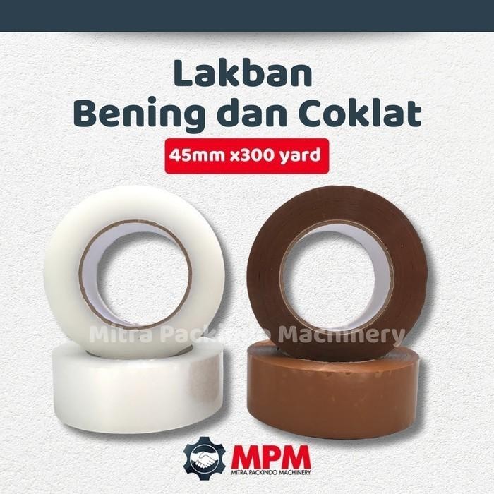 

AT Lakban Jumbo 45mm x 300 yard CLEAR Bening TAN Coklat
