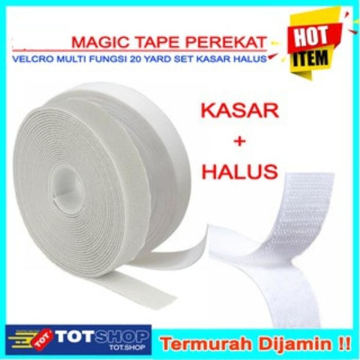 

AT VELCRO PEREKAT MAGIC TAPE 2 cm KASAR HALUS PANJANG 20 yard