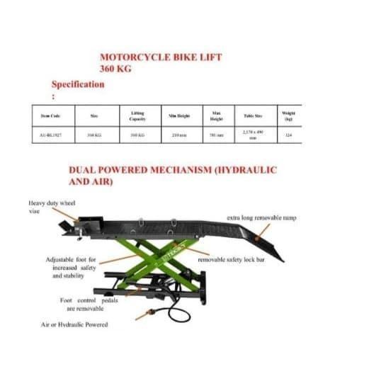 Terbatas Tekiro Motorcycle Bike Lift / Lift Service Motor 360 Kg - Pengangkat